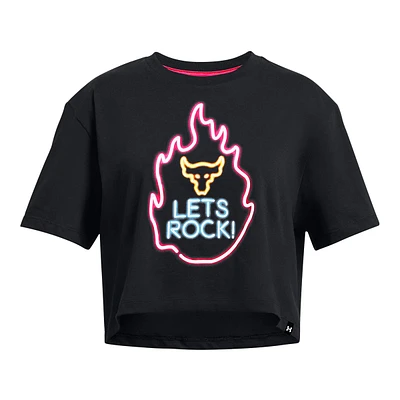 Under Armour Girls' Project Rock Campus Crop T Shirt