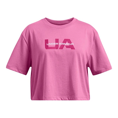 Under Armour Girls' Boxy Crop Branded T Shirt