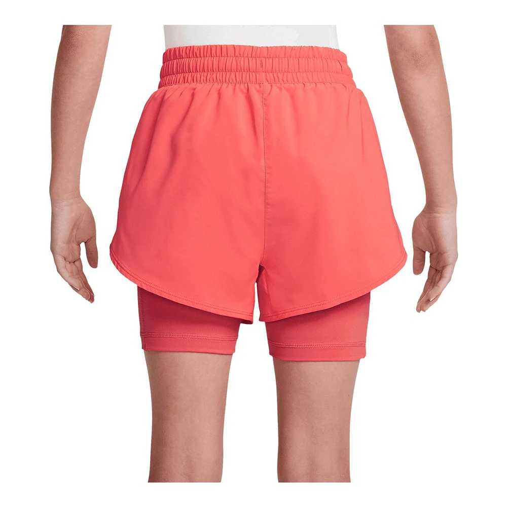 Nike Girls' Dri-FIT One 2-in-1 3" Shorts