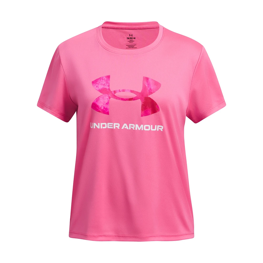 Under Armor Girls' Tech™ Print Big Logo T Shirt