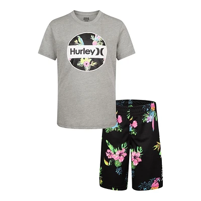 Hurley Boys' 4-7 Birds T Shirt And Shorts Set