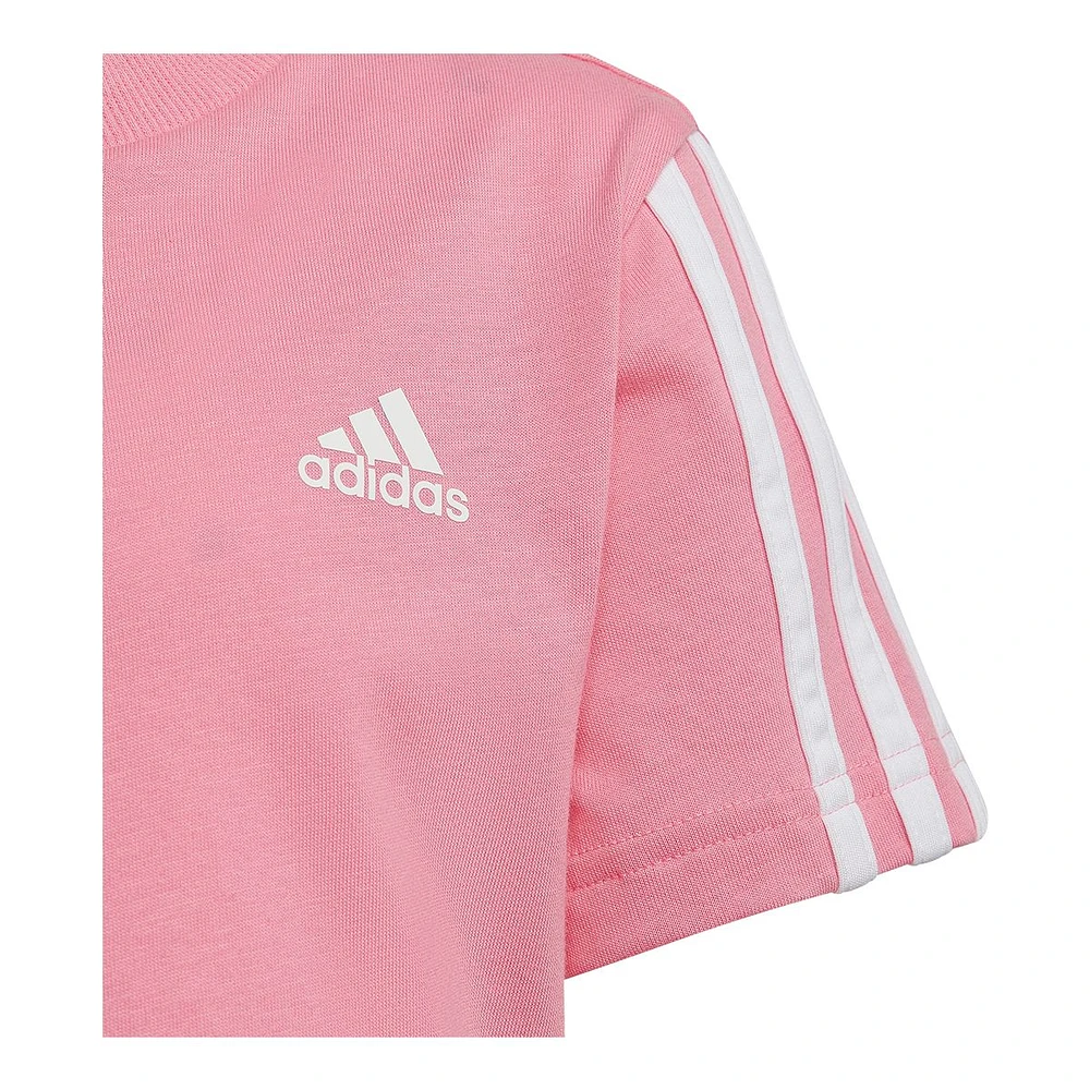 adidas Toddler Girls' 4-7 3 Stripe T Shirt