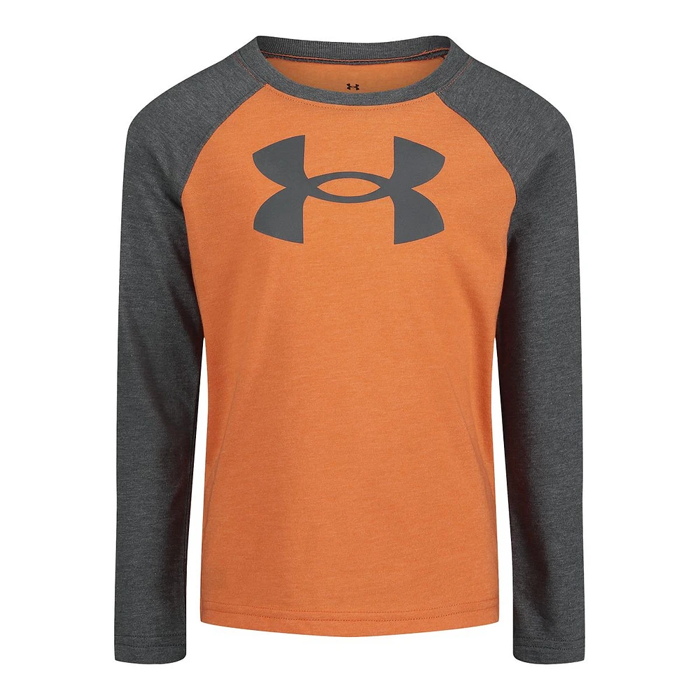 Under Armour Toddler Boys' 4-7 Big Logo Raglan Long Sleeve T Shirt