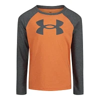 Under Armour Toddler Boys' 4-7 Big Logo Raglan Long Sleeve T Shirt