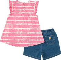 Carhartt Toddler Girls' 2-4 Tie Dye Stripe Set