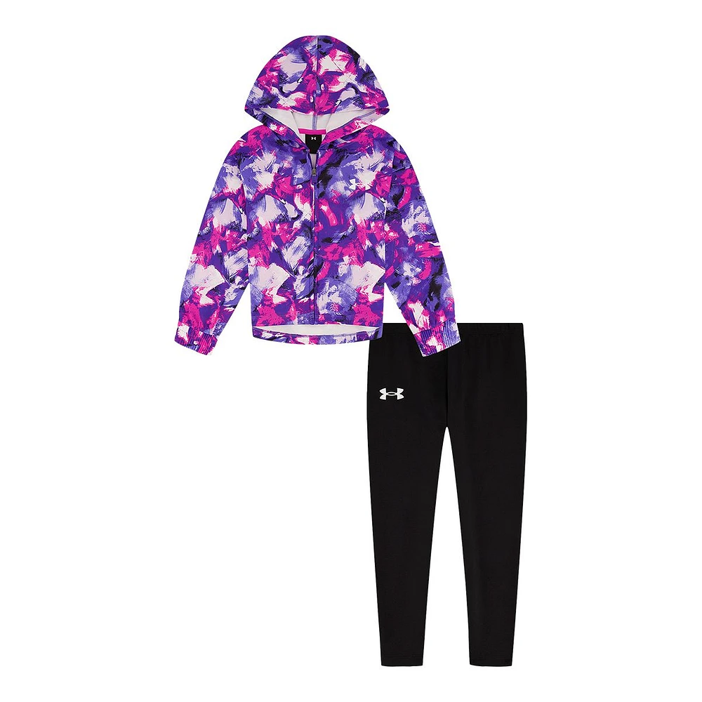 Under Armour Toddler Girls' 4-6X Abstract Brush Hoodie Set