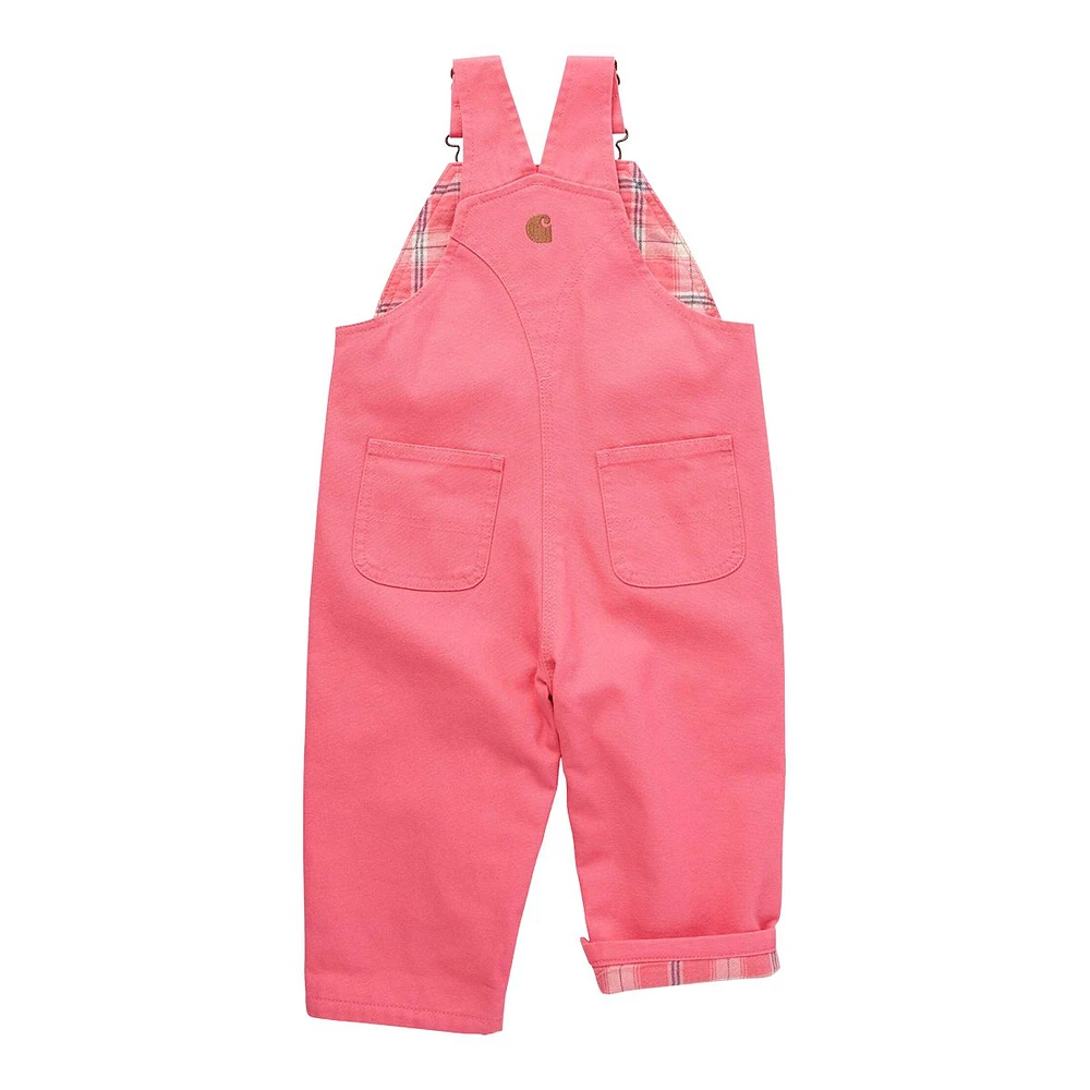 Carhartt Toddler Girls' 2-4 Loose Fit Flannel Overalls Pants