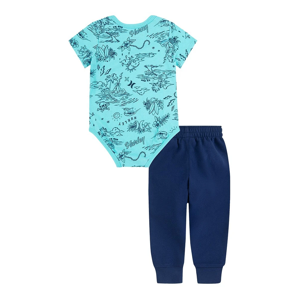 Hurley Boys' Infant Scuba Shark Pants Set