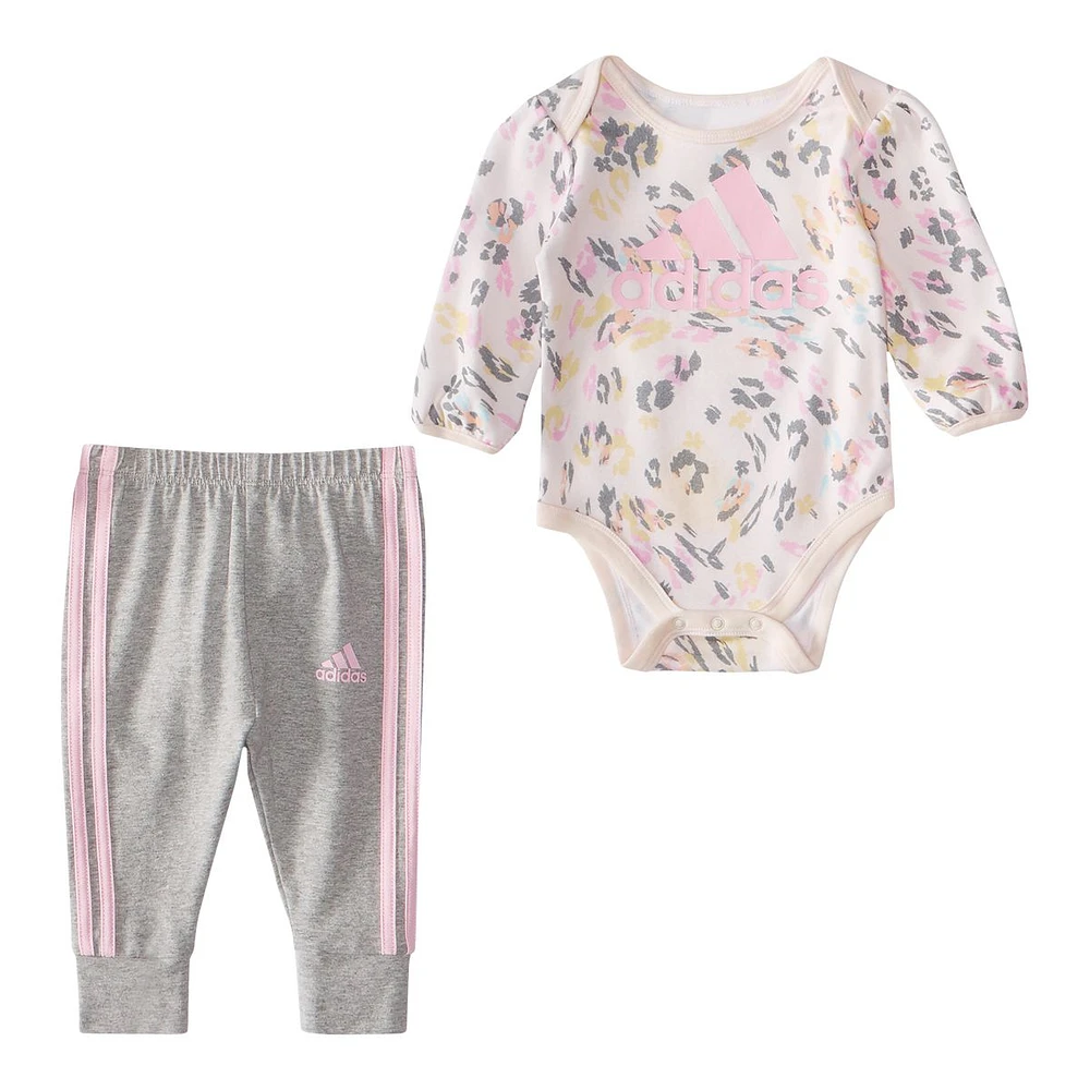 Adidas Infant's Allover Print Bodyshirt and Joggers Set