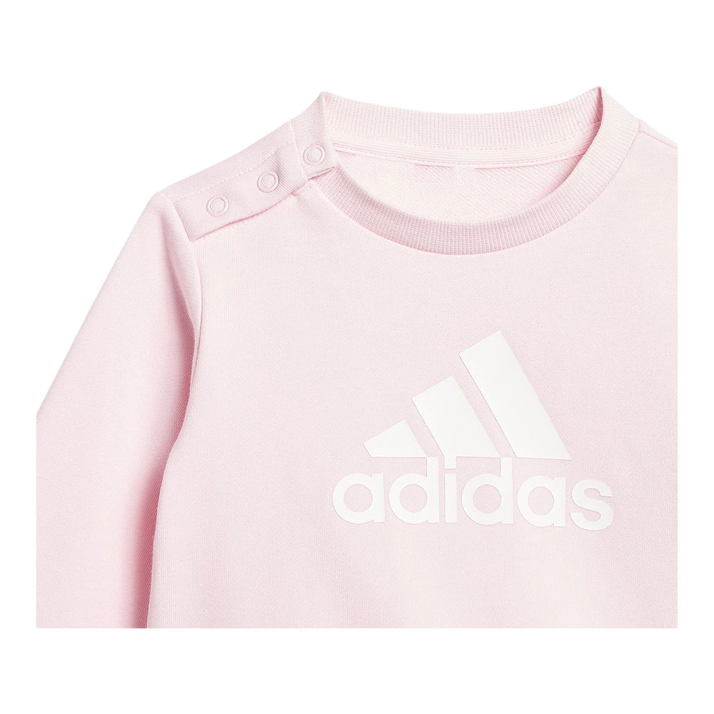 adidas Infant Girls' French Terry Crew Jogger Set