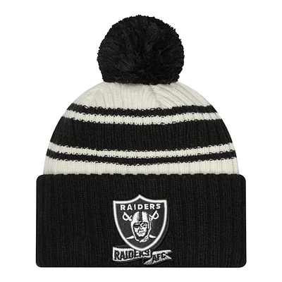 Las Vegas Raiders New Era Sideline Cuffed Pom Knit Hat