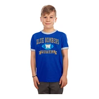 Youth Winnipeg Blue Bombers New Era Heather Ringer T Shirt