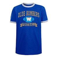 Youth Winnipeg Blue Bombers New Era Heather Ringer T Shirt