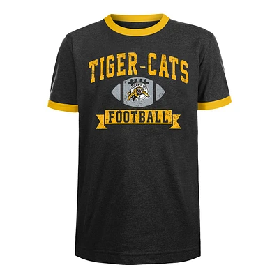 Youth Hamilton Tiger Cats New Era Heather Ringer T Shirt