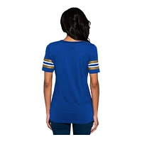 Winnipeg Blue Bombers New Era Women's Stripe Sleeve Yoke T Shirt