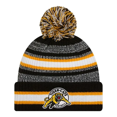 Hamilton Tiger Cats New Era Sideline Striped Pom Knit Hat