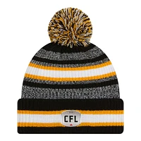 Hamilton Tiger Cats New Era Sideline Striped Pom Knit Hat