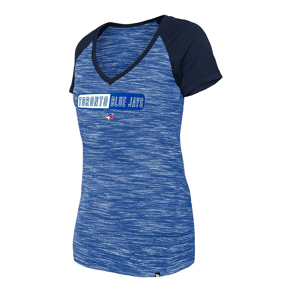 Toronto Blue Jays New Era Women's Space Dye V-Neck T Shirt