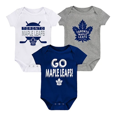 Infant Toronto Maple Leafs Outerstuff Born To Win Creeper Set - 3 Pack