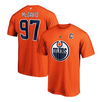 Edmonton Oilers Fanatics Men's Connor McDavid Authentic Stack T Shirt