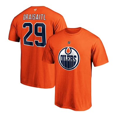 Edmonton Oilers Fanatics Men's Leon Draisaitl Authentic Stack T Shirt