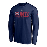 Montreal Canadiens Fanatics Locker Room Tricode Long Sleeve T Shirt