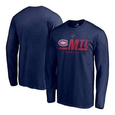 Montreal Canadiens Fanatics Locker Room Tricode Long Sleeve T Shirt