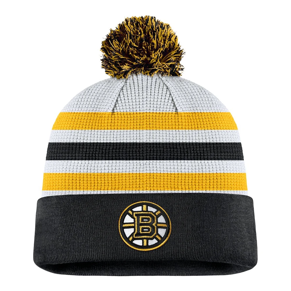 Boston Bruins Fanatics Draft Cuffed Pom Knit Beanie