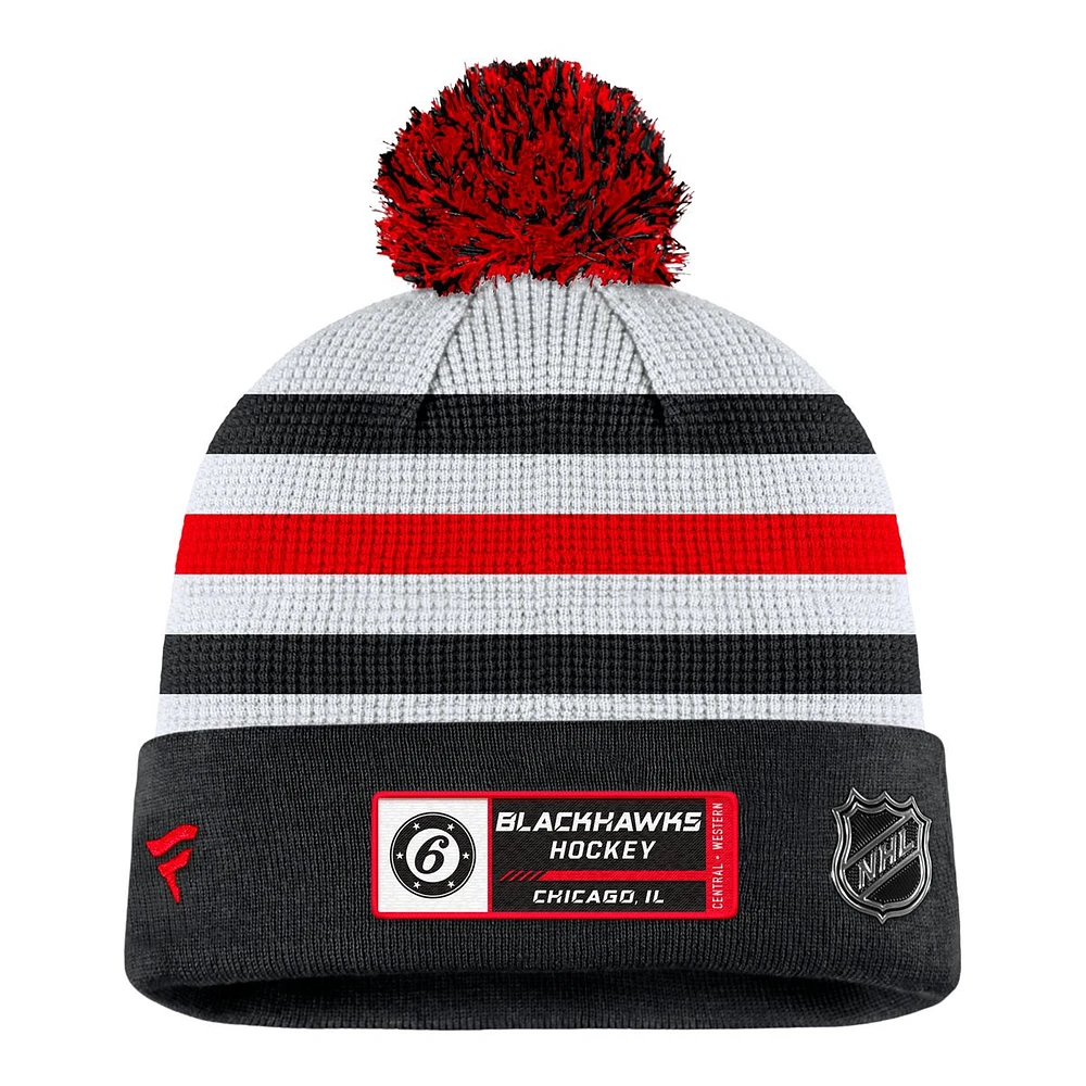 Chicago Blackhawks Fanatics Draft Pom Knit Hat, NHL, Hockey