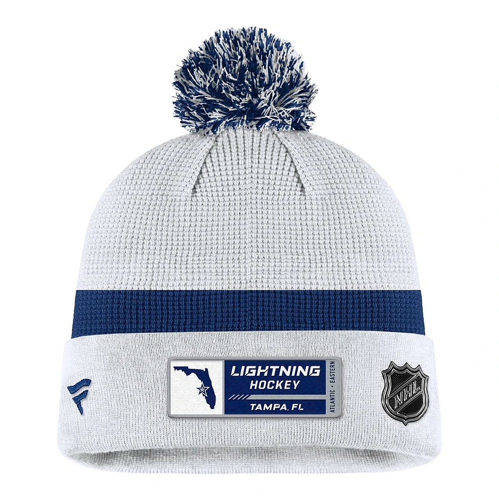 Tampa Bay Lightning Fanatics Draft Cuffed Pom Knit Beanie