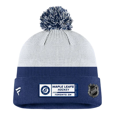 Toronto Maple Leafs Fanatics Draft Cuffed Pom Knit Hat, NHL, Hockey