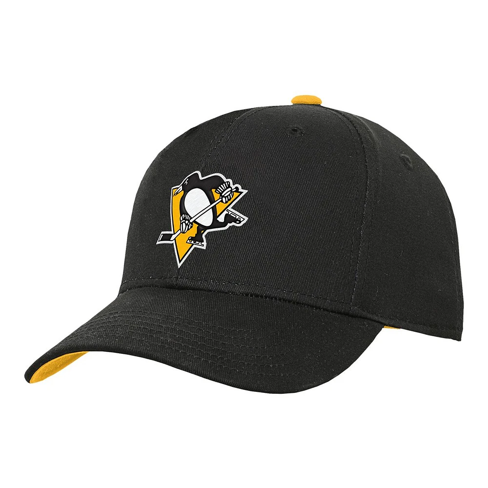 Youth Pittsburgh Penguins Outerstuff Precurve Snapback Cap