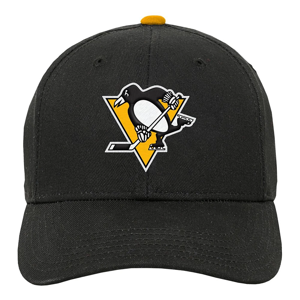 Youth Pittsburgh Penguins Outerstuff Precurve Snapback Cap