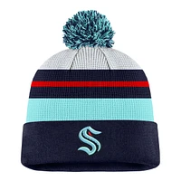 Seattle Kraken Fanatics Draft Cuffed Pom Knit Hat, NHL, Hockey