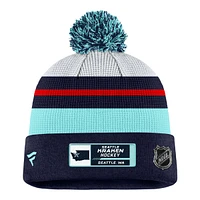 Seattle Kraken Fanatics Draft Cuffed Pom Knit Hat, NHL, Hockey