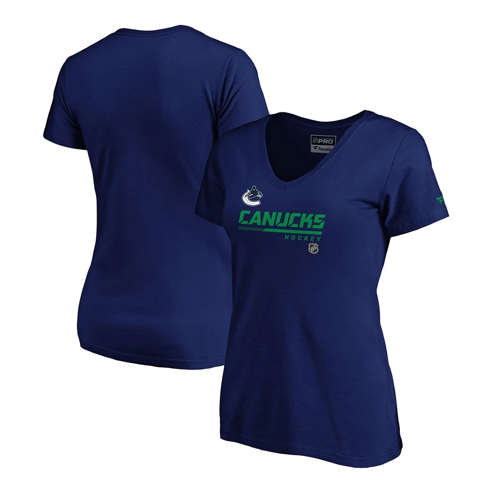 Vancouver Canucks Fanatics Women's Authentic Pro Speed V T Shirt