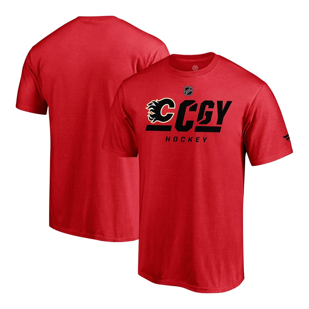 Calgary Flames Fanatics Authentic Pro Tricode T Shirt