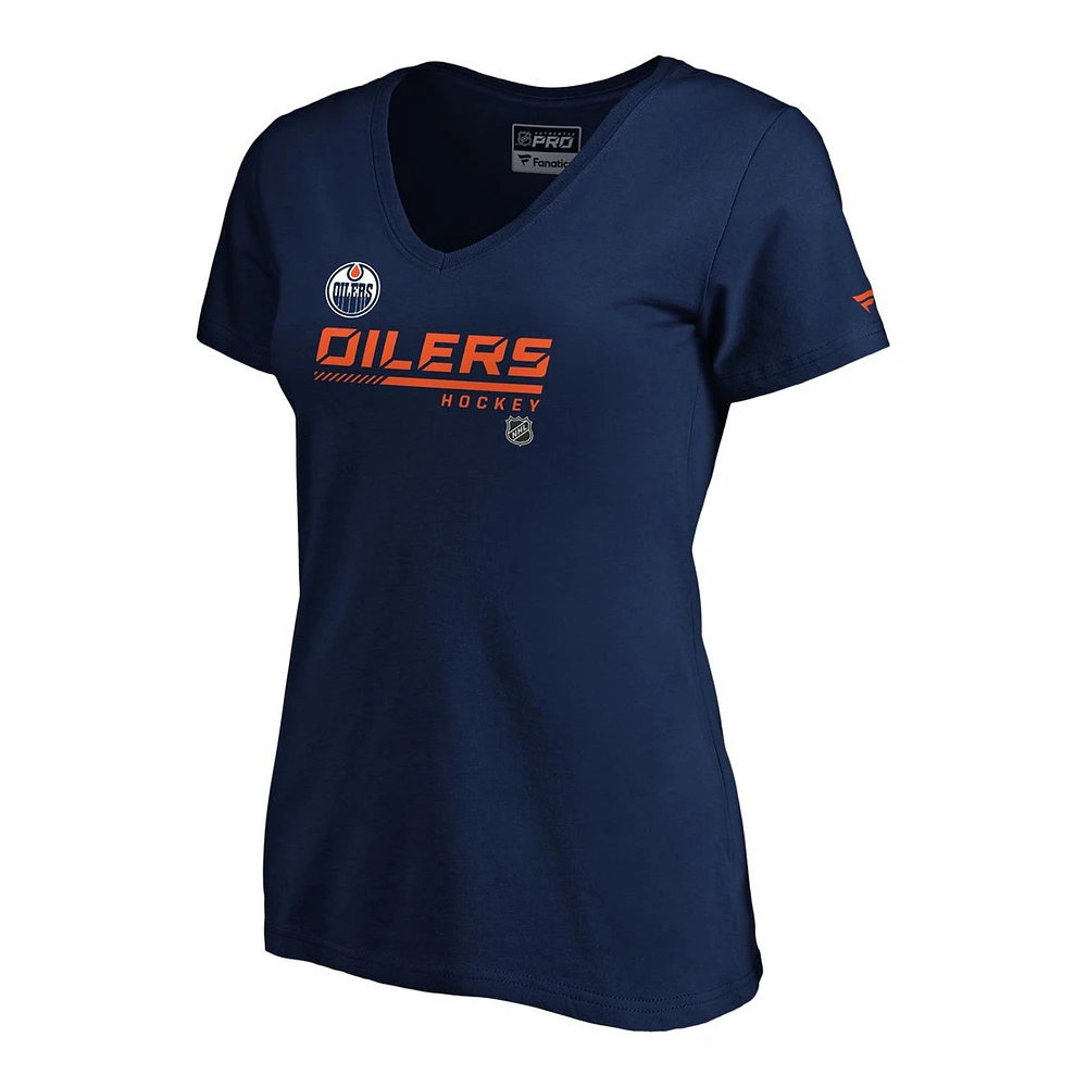 Edmonton Oilers Fanatics Women's Authentic Pro Speed V T Shirt