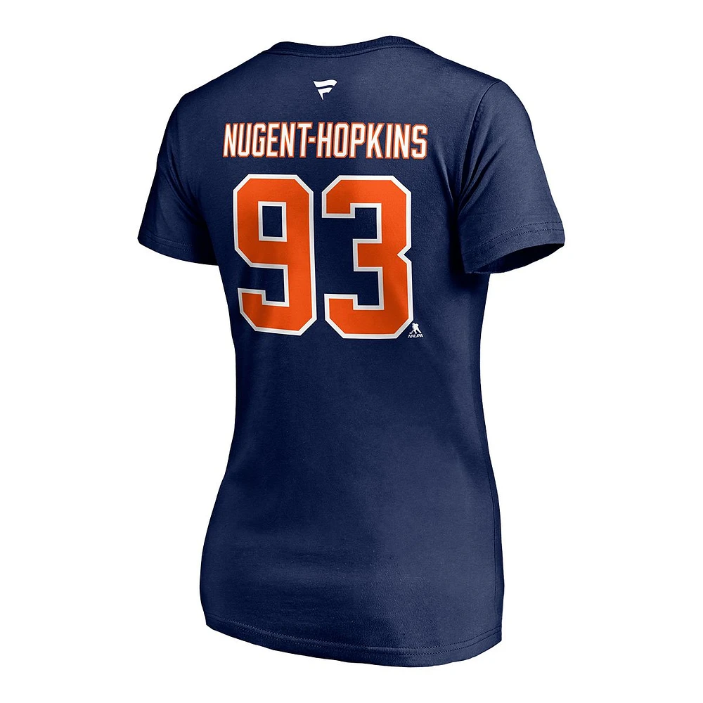 Edmonton Oilers Fanatics Women's Nugent Hopkins Authentic Stack T Shirt