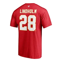 Calgary Flames Fanatics Elias Lindholm Stacked Player T Shirt