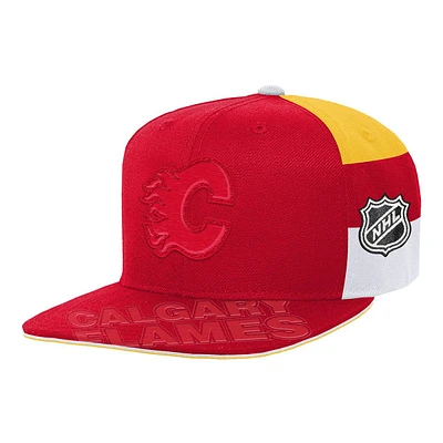 Youth Calgary Flames Outerstuff Face Off Structured Adjustable Cap