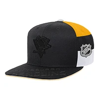 Youth Pittsburgh Penguins Outerstuff Face Off Structured Adjustable Cap