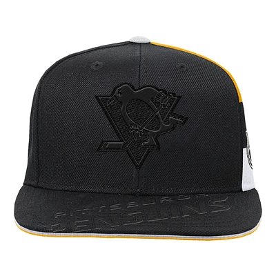 Youth Pittsburgh Penguins Outerstuff Face Off Structured Adjustable Cap