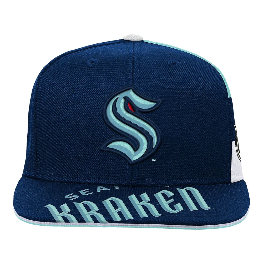 Youth Seattle Kraken Outerstuff Face Off Structured Adjustable Cap