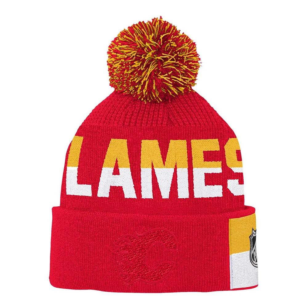 Youth Calgary Flames Outerstuff Face Off Jacquard Knit