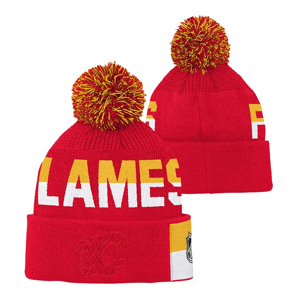 Youth Calgary Flames Outerstuff Face Off Jacquard Knit