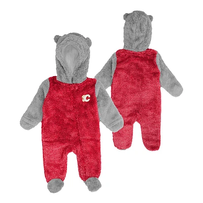 New Born Calgary Flames Outerstuff Game NAP Hooded Coverall