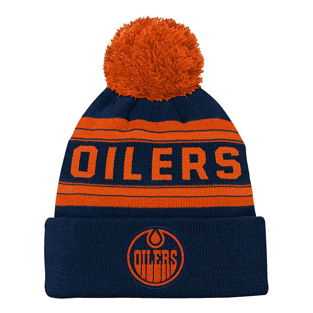 Youth Edmonton Oilers 3rd Jersey Jacquard Cuffed Pom Knit