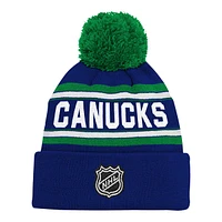 Child Vancouver Canucks Wordmark Jacquard Cuffed Pom Knit