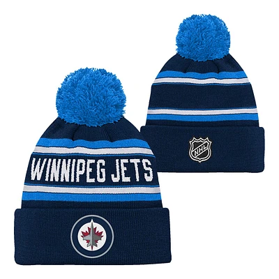 Child Winnipeg Jets Wordmark Jacquard Cuffed Pom Knit